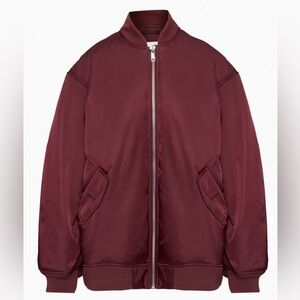 Babaton Maroon Bomber Jacket - Full Zip